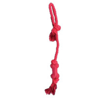 Игрушка Croci Juice канат с ручкой и косточкой, для собак, малиновый, 50 см Игрушка Croci Juice канат с ручкой и косточкой, для собак, малиновый, 50 см