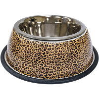 Миска Croci Animalier Leopard для собак, нержавіюча з гумовим підставою, 370 мл, 20 см Миска Croci Animalier Leopard для собак, нержавіюча з гумовим підставою, 370 мл, 20 см