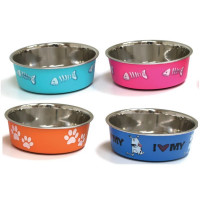 Миска Croci Roxy для котів і собак, нержавіюча, глазур, 450 мл, 14 см Миска Croci Roxy для котів і собак, нержавіюча, глазур, 450 мл, 14 см