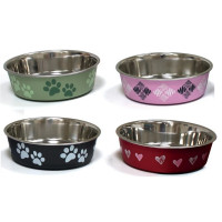 Миска Croci Roxy для котів і собак, нержавіюча, глазур, 750 мл, 14 см Миска Croci Roxy для котів і собак, нержавіюча, глазур, 750 мл, 14 см