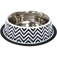 Миска Croci Twiggy Stripes для кошек и собак, нержавейка, орнамент, 940 мл, 23 см Миска Croci Twiggy Stripes для кошек и собак, нержавейка, орнамент, 940 мл, 23 см