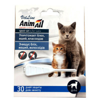Капли AnimAll VetLine Спот он против блох, вшей, власоедов, для котов до 4 кг, 0.5 мл Капли AnimAll VetLine Спот он против блох, вшей, власоедов, для котов до 4 кг, 0.5 мл