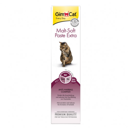 Паста GimCat Malt-Soft Extra, для кішок, для виведення шерсті і поліпшення моторики шлунка, 20 г