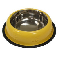 Миска Croci на гумці, для собак, нержавіюча, жовта, 240 мл, 16 см Миска Croci на гумці, для собак, нержавіюча, жовта, 240 мл, 16 см