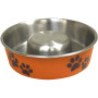 Миска Croci Roxy Slow Eating на резинке, для собак, нержавейка, оранжевая, 1.1 л, 21 см