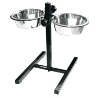 Стойка с двумя мисками Croci Dinner Set для собак, нержавейка, регулируемый, 2×20 см, 1.9 л Стойка с двумя мисками Croci Dinner Set для собак, нержавейка, регулируемый, 2×20 см, 1.9 л