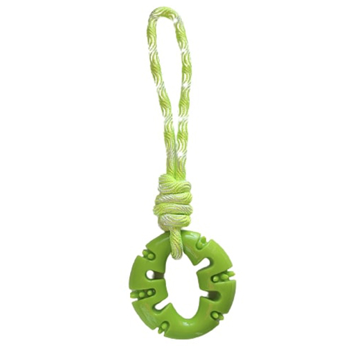 Іграшка AnimAll GrizZzly для собак, кільце з канатом, зелене, 33 × 10 см