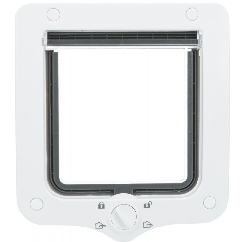 Дверцята Trixie 4-Way Flap Door with Tunnel для котів, з додатковими елементами, білі, 20×22 см