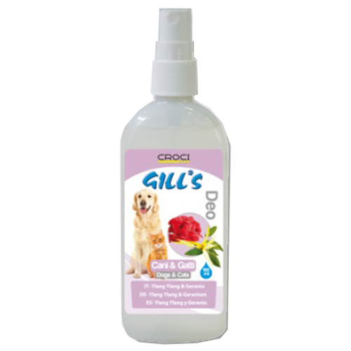 Туалетна вода Croci Gill's Ylang & Geranium для котів і собак, з ароматом ілангу і герані, 150 мл