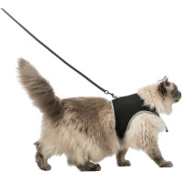 Шлея з повідцем Trixie Soft Harness, для кішок, 1.2 м, 36-54 см, чорний Шлея з повідцем Trixie Soft Harness, для кішок, 1.2 м, 36-54 см, чорний