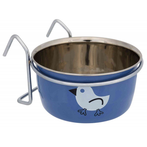 Миска з металу з гачком Trixie, для птахів, 350 мл, 10 см