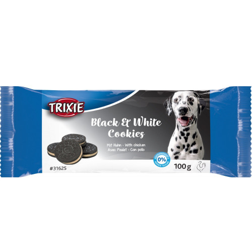 Ласощі Trixie Black & White для собак, печиво зі смаком курки, 100 г, 4 шт