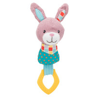Игрушка Trixie Junior кролик плюшевый с кольцом, для собак, 23 см Игрушка Trixie Junior кролик плюшевый с кольцом, для собак, 23 см