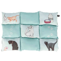 Лежак Trixie Patchwork для котів, з принтом, берюзовий, 70×55 см Лежак Trixie Patchwork для котів, з принтом, берюзовий, 70×55 см