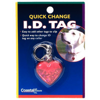 Брелок з адресніком Coastal ID Tag Heart, для кішок, червоний Брелок з адресніком Coastal ID Tag Heart, для кішок, червоний