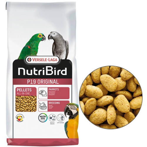 Корм Versele-Laga NutriBird P19 Original Breeding для крупных попугаев, 10 кг