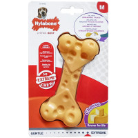 Игрушка жевательная Nylabone Extreme Chew Cheese Bone M, вкус сыра, для собак до 16 кг Игрушка жевательная Nylabone Extreme Chew Cheese Bone M, вкус сыра, для собак до 16 кг