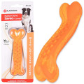 Игрушка жевательная Flamingo Rubber Saveo Curved Bone Chicken, вкус курицы, для собак, 13×4 см
