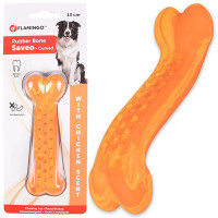 Іграшка жувальна Flamingo Rubber Saveo Curved Bone Chicken, смак курки, для собак, 13 × 4 см Іграшка жувальна Flamingo Rubber Saveo Curved Bone Chicken, смак курки, для собак, 13 × 4 см