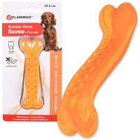 Игрушка жевательная Flamingo Rubber Saveo Curved Bone Chicken, вкус курицы, для собак, 10.5×3.5 см Игрушка жевательная Flamingo Rubber Saveo Curved Bone Chicken, вкус курицы, для собак, 10.5×3.5 см