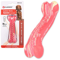 Игрушка жевательная Flamingo Rubber Saveo Curved Bone Beef, вкус говядины, для собак, 10.5×3.5 см Игрушка жевательная Flamingo Rubber Saveo Curved Bone Beef, вкус говядины, для собак, 10.5×3.5 см