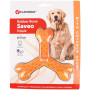 Игрушка Flamingo Rubber Flexo Saveo Triple Bone Chicken, вкус курицы, для собак, 15.5×14 см