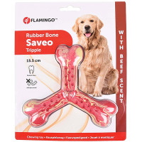 Іграшка Flamingo Rubber Flexo Saveo Triple Bone Beef, смак яловичини, для собак, 15.5 × 14 см Іграшка Flamingo Rubber Flexo Saveo Triple Bone Beef, смак яловичини, для собак, 15.5 × 14 см