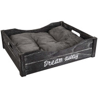 Лежак Flamingo Basket Clio для котів, чорно-сірий, 45×38×12 см Лежак Flamingo Basket Clio для котів, чорно-сірий, 45×38×12 см