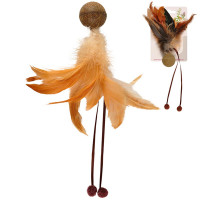 Игрушка Flamingo Catnip Ball & Feather, мяч с кошачьей мятой, для кошек Игрушка Flamingo Catnip Ball & Feather, мяч с кошачьей мятой, для кошек