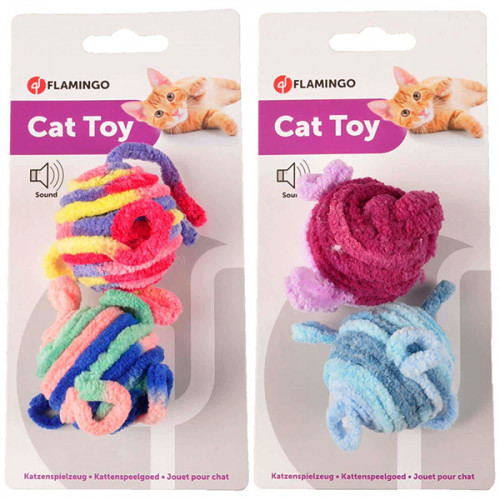 Игрушка Flamingo Woolen Balls шерстяные мячи, для кошек, 4.5 см