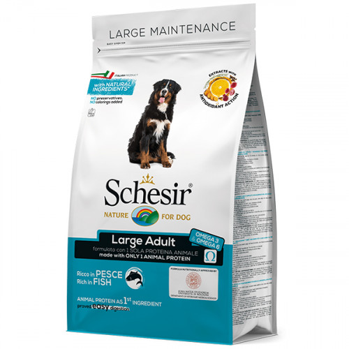 Сухой корм Schesir Dog Large Adult Fish с рыбой, для собак крупных пород, 12 кг