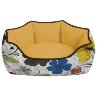 Диван Croci Cozy Flo для собак, овальный, цветочный принт, оранжевый, 40×32×16 см Диван Croci Cozy Flo для собак, овальный, цветочный принт, оранжевый, 40×32×16 см