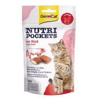 Ласощі GimCat Nutri Pockets з яловичиною і солодом, для котів, 60 г Ласощі GimCat Nutri Pockets з яловичиною і солодом, для котів, 60 г