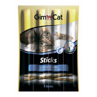 Ласощі GimCat Sticks палички з лососем і фореллю, для кішок, 4 шт Ласощі GimCat Sticks палички з лососем і фореллю, для кішок, 4 шт