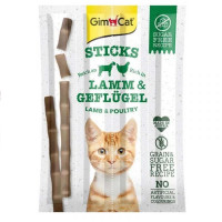 Лакомство GimCat Sticks палочки с ягненком, для кошек, 4 шт Лакомство GimCat Sticks палочки с ягненком, для кошек, 4 шт