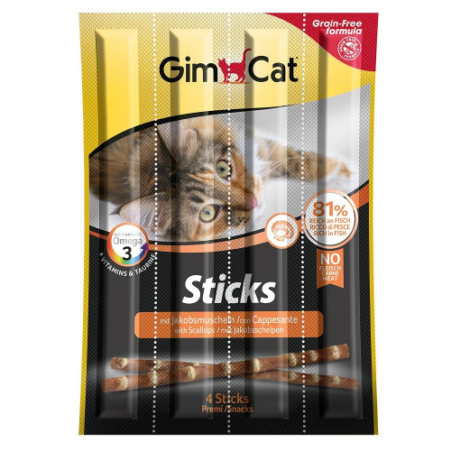 Ласощі GimCat Sticks, лосось, для кішок, 4 шт
