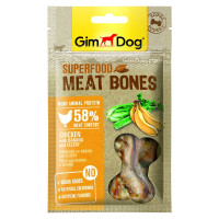 Лакомство GimDog Superfood Meat Bone, курица с бананом и сельдереем, для собак, 70 г Лакомство GimDog Superfood Meat Bone, курица с бананом и сельдереем, для собак, 70 г