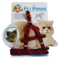 Набор ошейник с поводком Croci Gatto Scottish для котов, нейлон, красный, 23-33×1 см/120×1 см