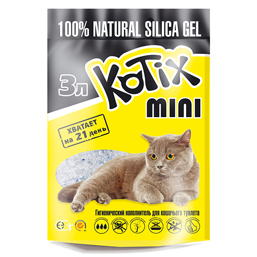 Силікагелевий наповнювач Kotix для котячого туалету, 3 л