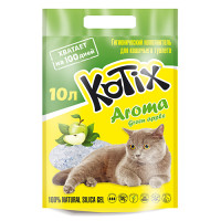 Силікагелевий наповнювач Kotix Green Apple для котячого туалету, з ароматом яблука, 10 л Силікагелевий наповнювач Kotix Green Apple для котячого туалету, з ароматом яблука, 10 л