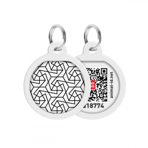 Адресник WAUDOG Smart ID з QR-паспортом, малюнок "Геометрія", діаметр 25 мм