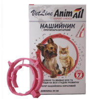 Ошейник противопаразитный AnimAll VetLine для кошек и собак, коралловый, 35 см Ошейник противопаразитный AnimAll VetLine для кошек и собак, коралловый, 35 см