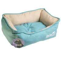 Лежанка AnimAll Nena Velours Breeze, бежево-бирюзовый, 45×35×16 Лежанка AnimAll Nena Velours Breeze, бежево-бирюзовый, 45×35×16