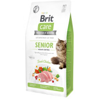 Сухой корм Brit Care Cat GF Senior Weight Control, для взрослых кошек, 7 кг