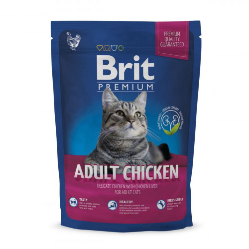 Сухий корм Brit Premium Cat Adult Chicken, для кішок, 1.5 кг