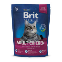 Сухой корм Brit Premium Cat Adult Chicken, для кошек, 0.3 кг