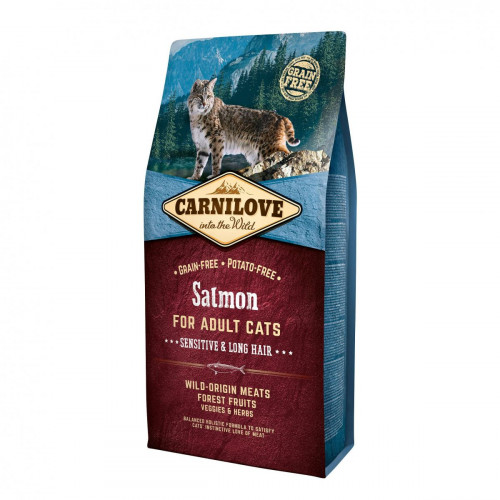 Сухий корм Carnilove Cat Sensitive & Long Hair, для кішок з чутливим травленням, 6 кг