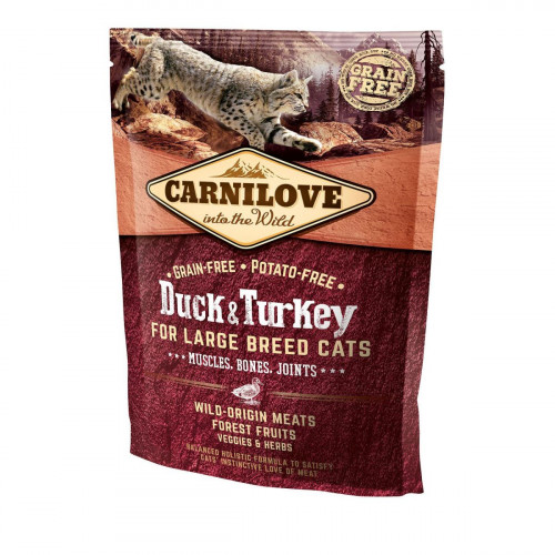 Сухий корм Carnilove Cat Large Breed, для кішок великих порід, качка, індичка, 0.4 кг