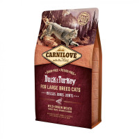 Сухой корм Carnilove Cat Large Breed, для кошек крупных пород, утка, индейка, 2 кг Сухой корм Carnilove Cat Large Breed, для кошек крупных пород, утка, индейка, 2 кг