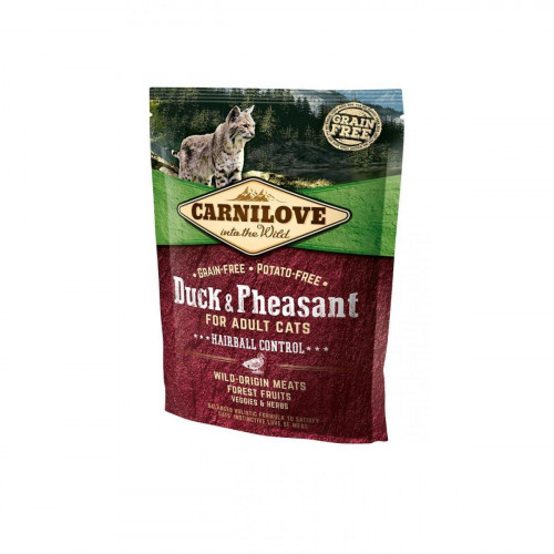 Сухой корм Carnilove Cat Hairball Controll, для кошек, для выведения шерсти, утка, фазан, 0.4 кг